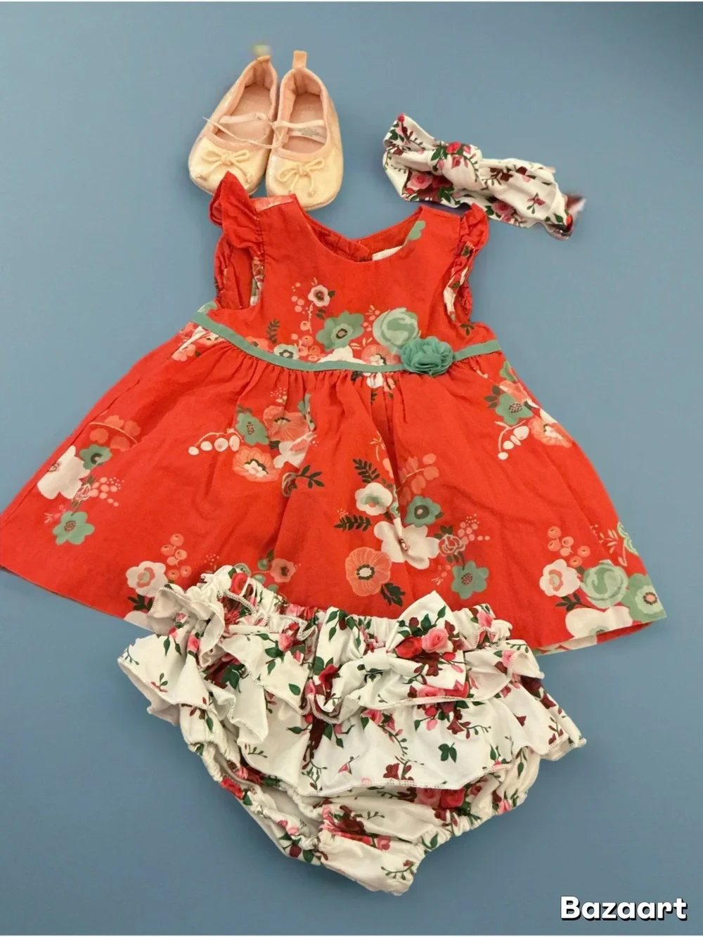 Infant Girls Springtime Dress & Bloomers Set 1134